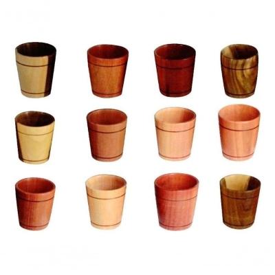 Kit 12 Und Copinho De Pau Madeira 6X4Cm Marrom