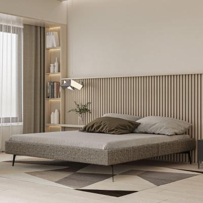 Base Bi Partida Slim Casal Em Linho Sem Cabeceira Skybox Cor Marrom