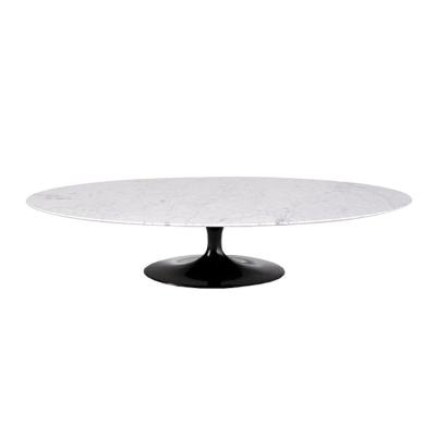Mesa De Centro Saarinen 46cm Oval Carrara 120x80cm - Base Preta