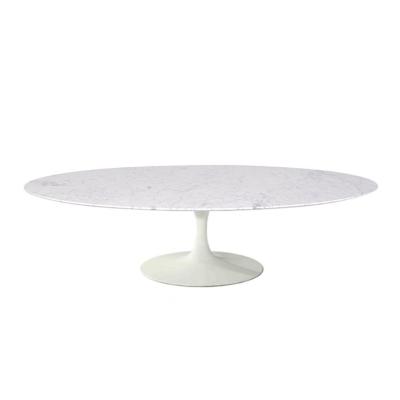 Mesa De Centro Saarinen 46cm Oval Carrara 135x90cm - Base Branca