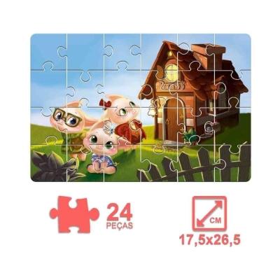 Quebra-cabeça - 24 Peças - Os Três Porquinhos - Pais E Filhos