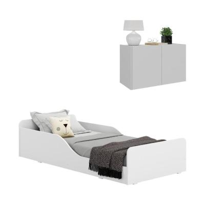 Minicama Montessoriana Com Colchão Incluso E Mesa De Cabeceira 2 Portas Multimóveis Mp4192 Branca