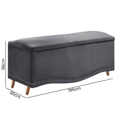 Conjunto Cabeceira E Calçadeira Holanda 1,95 Cm Veludo 2.0 Speciale Home Cinza Chumbo