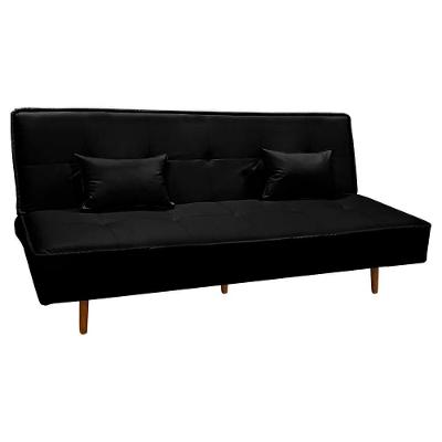 Sofá Cama Silver 3 Lugares Reclinável Casal Corano Preto Fosco Speciale Home Preto Fosco