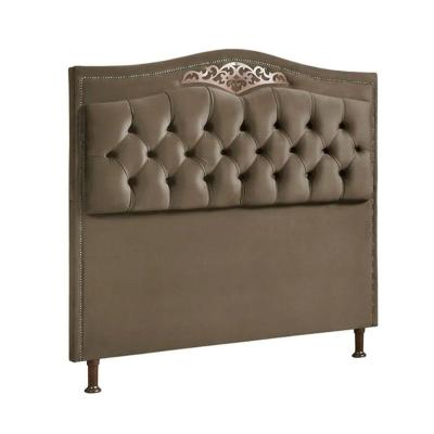 Cabeceira Estofada Holanda 1,60 Queen Veludo Speciale Home Marrom Castor