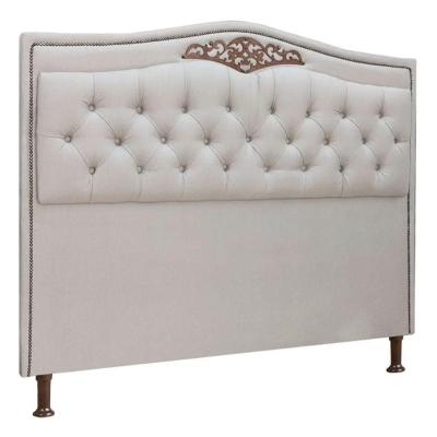 Cabeceira Estofada Holanda 1,60 Queen Linho Speciale Home Carvalho