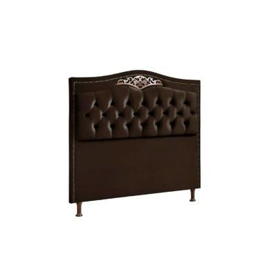Cabeceira Estofada Holanda 1,40 Casal Veludo Speciale Home Marrom Chocolate