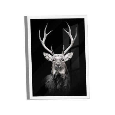 Quadro Cervo No Preto -- Br Artes