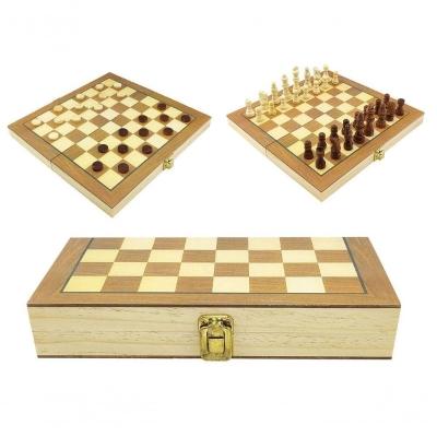Jogo De Xadrez Damas E Gamão Dobrável Em Madeira 2 Em 1 Grande Hoyle Games Tabuleiro 35 X 35 Cm