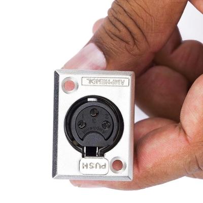 Conector Xlr Femea Painel, Ac3fpz Metal - Amphenol