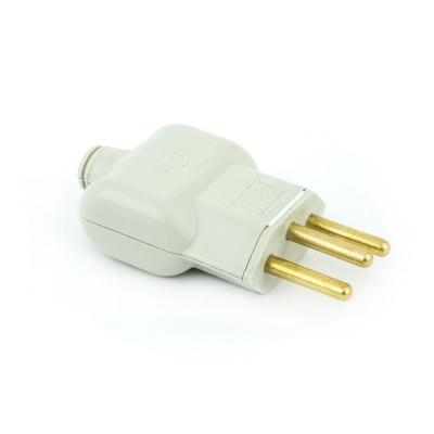 Plug Macho Elétrica Reto Tripolar 20a Novo Padrão - Branco
