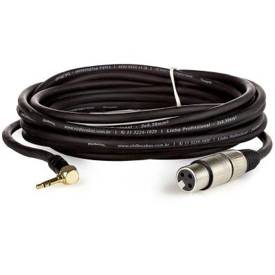 Cabo Profissional Xlr Fêmea Para P2 90 Graus Estereo - 2 Metros