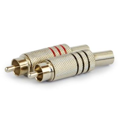 Plug Rca Niquelado 6mm - Preto
