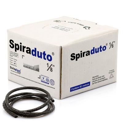 Organizador De Fios E Cabos Spiraduto 1-8 Preto - 2 Metros