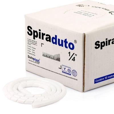 Organizador Fios E Cabos Spiraduto 1-4 Branco - 3 Metros