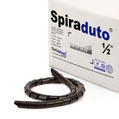Organizador Fios E Cabos Spiraduto 1-2 Preto - 1 Metro