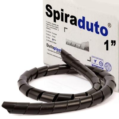 Organizador Fios E Cabos Spiraduto De 1" Preto - 3 Metros