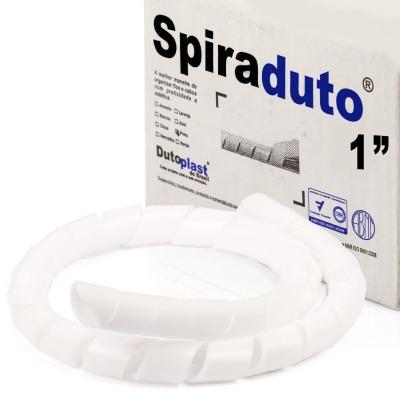 Organizador Fios E Cabos Spiraduto De 1" Branco - 3 Metros
