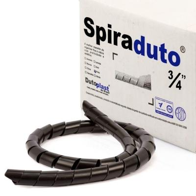 Organizador Fios E Cabos Spiraduto 3-4 Preto - 25 Metros