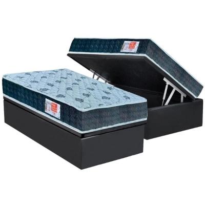 Conjunto Box Baú Solteiro: Colchão Espuma Orthoflex D45 Comfortpedic + Base CRC Courano Gray(88x188)