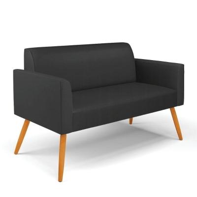 Sofá Namoradeira Pés Palito Castanho Marisa Corino D03 - D\'rossi Cor Preto