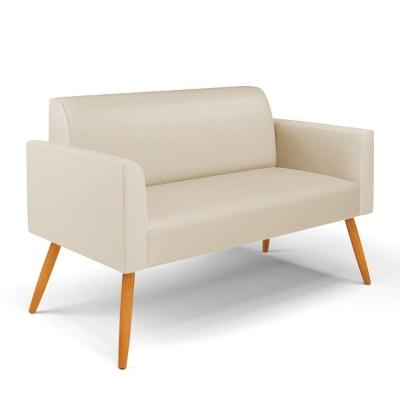 Sofá Namoradeira Pés Palito Castanho Marisa Corino D03 - D\'rossi Cor Bege