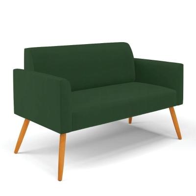 Sofá Namoradeira Pés Palito Castanho Marisa Veludo D03 - D\'rossi Cor Verde