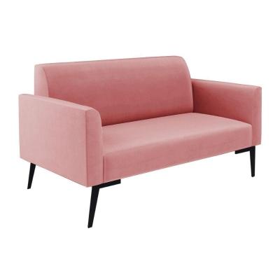 Sofá Namoradeira Pés Villach Marisa Suede D03 - D\'rossi Cor Rose