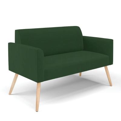 Sofá Namoradeira Pés Palito Natural Marisa Veludo D03 - D\'rossi Cor Verde