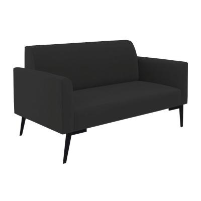 Sofá Namoradeira Pés Villach Marisa Veludo D03 - D\'rossi Cor Preto