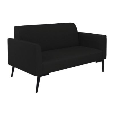 Sofá Namoradeira Pés Villach Marisa Linho D03 - D\'rossi Cor A79 Preto