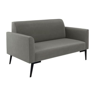 Sofá Namoradeira Pés Villach Marisa Suede D03 - D\'rossi Cor Grafite
