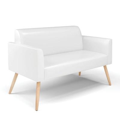 Sofá Namoradeira Pés Palito Natural Marisa Corano D03 - D\'rossi Cor Branco