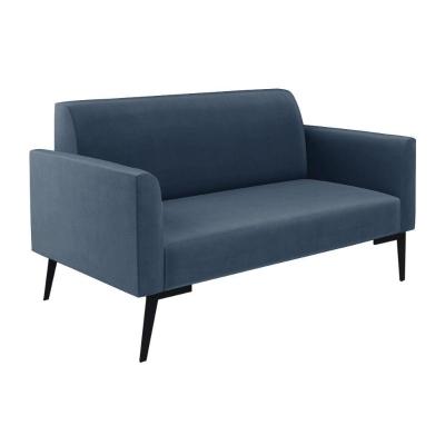 Sofá Namoradeira Pés Villach Marisa Suede D03 - D\'rossi Cor Azul Marinho