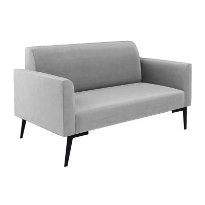 Sofá Namoradeira Pés Villach Marisa Suede D03 - D\'rossi Cor Cinza