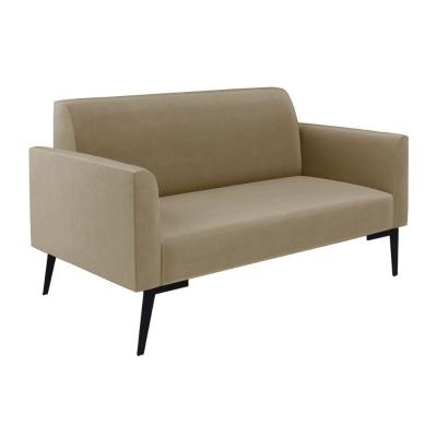 Sofá Namoradeira Pés Villach Marisa Suede D03 - D\'rossi Cor Marrom Rato