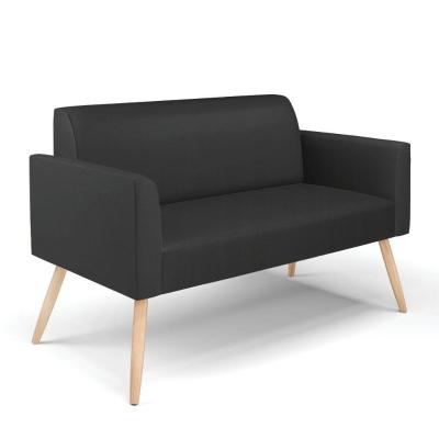 Sofá Namoradeira Pés Palito Natural Marisa Corino D03 - D\'rossi Cor Preto