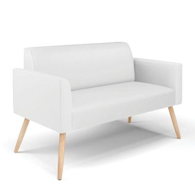 Sofá Namoradeira Pés Palito Natural Marisa Corino D03 - D\'rossi Cor Branco