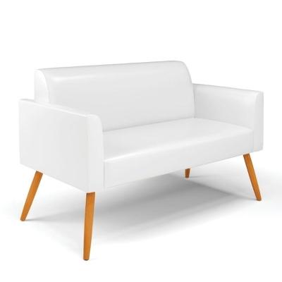 Sofá Namoradeira Pés Palito Castanho Marisa Corano D03 - D\'rossi Cor Branco
