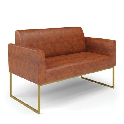 Sofá Namoradeira Base Industrial Dourado Marisa Corano D03 - D\'rossi Cor Nozes