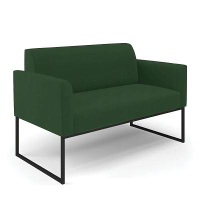Sofá Namoradeira Base Industrial Preto Marisa Veludo D03 - D\'rossi Cor Verde