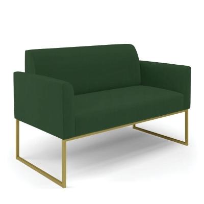 Sofá Namoradeira Base Industrial Dourado Marisa Veludo D03 - D\'rossi Cor Verde