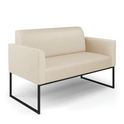 Sofá Namoradeira Base Industrial Preto Marisa Corino D03 - D\'rossi Cor Bege