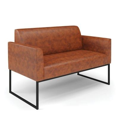 Sofá Namoradeira Base Industrial Preto Marisa Corano D03 - D\'rossi Cor Nozes