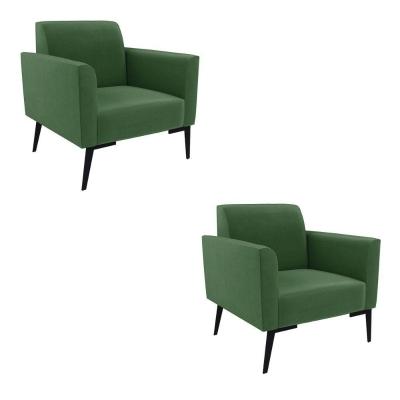 Kit 2 Poltronas Pés Villach Marisa Suede D03 - D\'rossi Cor Verde