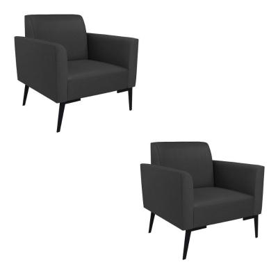 Kit 2 Poltronas Pés Villach Marisa Corino D03 - D\'rossi Cor Preto