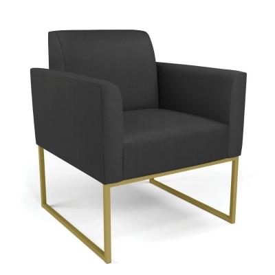 Poltrona Base Industrial Dourado Marisa Corino D03 - D\'rossi Cor Preto