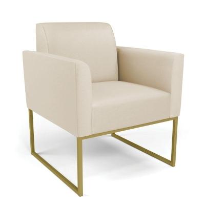 Poltrona Base Industrial Dourado Marisa Corino D03 - D\'rossi Cor Bege