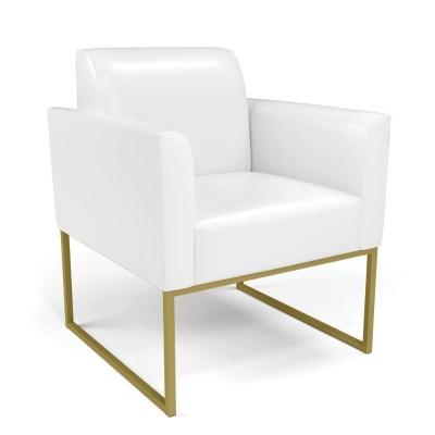 Poltrona Base Industrial Dourado Marisa Corano D03 - D\'rossi Cor Branco