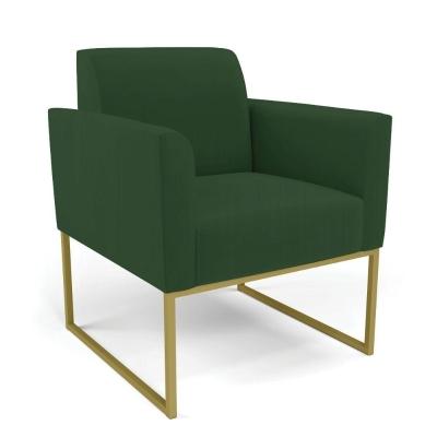 Poltrona Base Industrial Dourado Marisa Veludo D03 - D\'rossi Cor Verde